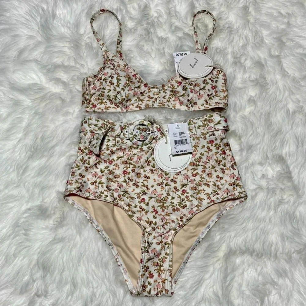 Peony Women's Size 2 Floral Bikini Top And Bottom NEW NWT - Picture 2 of 7